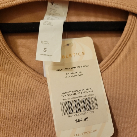 Fabletics Bodysuit Top Finely Cutout Seamless NWT Small - Picture 4 of 5